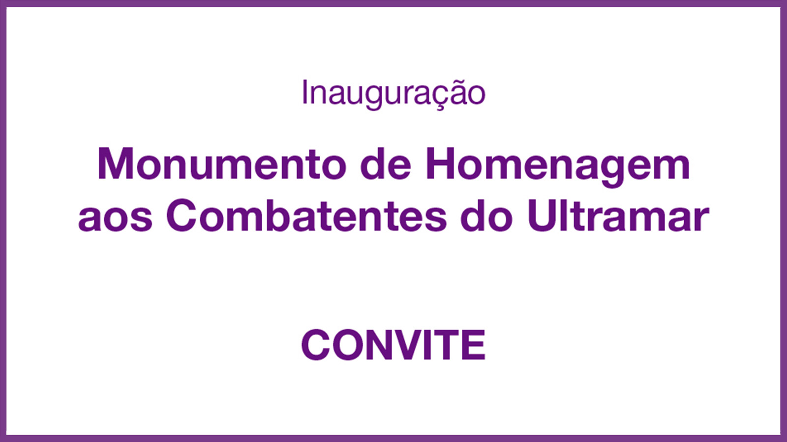 convite da inauguração do monumento em pontevel